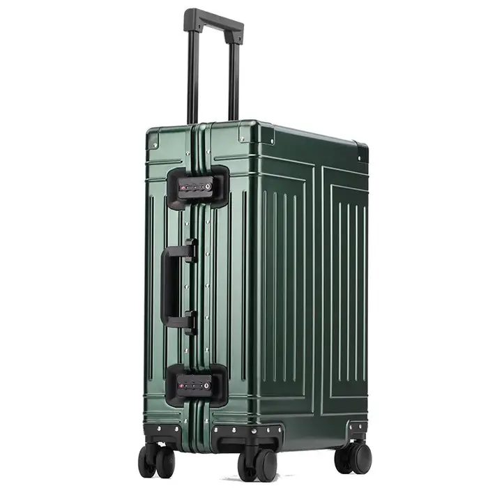 Bagage tout en aluminium 20/24/26/29 pouces - Valise rigide avec roulettes et serrure TSA, chariot m