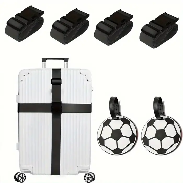 Lot de 6 sangles de bagages et étiquettes