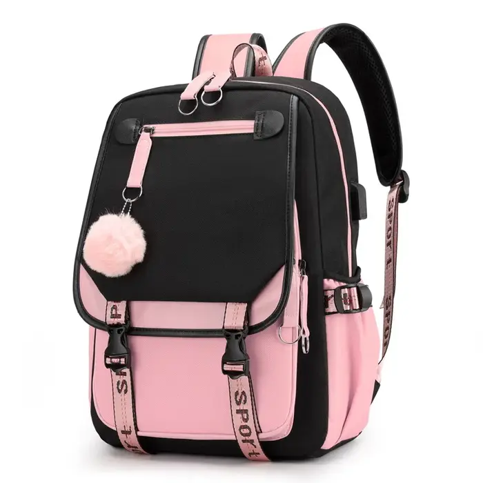 Sacs à dos scolaires pour jeunes garçons filles sac à dos étudiants du collège Kawaii sac d'école Harajuku mode voyage sac à dos noir rose sac