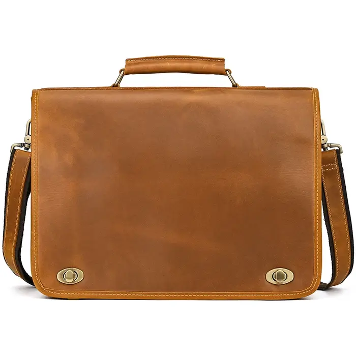 Sac pour ordinateur portable en cuir véritable personnalisé pour hommes