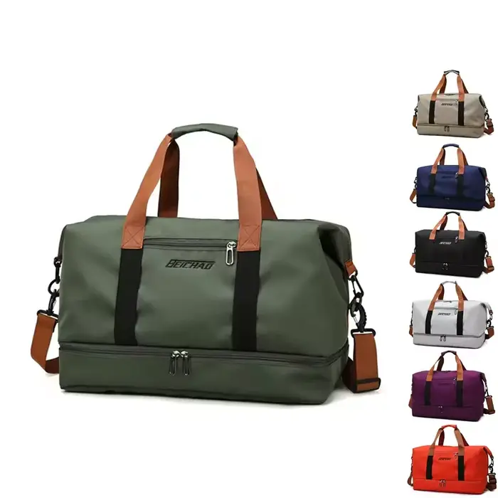 Nouveau Grand Sac de Voyage Unisexe Grande Capacité Bagage à Main Séparation Sec-Humide Sac de Sport et Fitness pour Courts Séjours