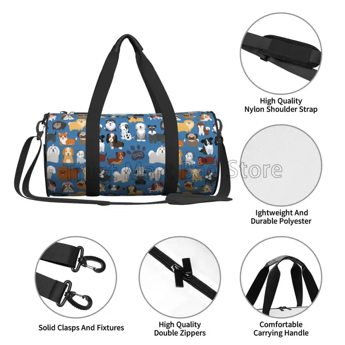 Sac polochon de voyage imprimé chien Doodle mignon