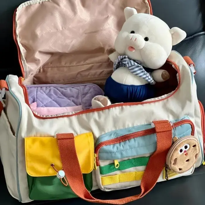 Sac de voyage bicolore grande capacité
