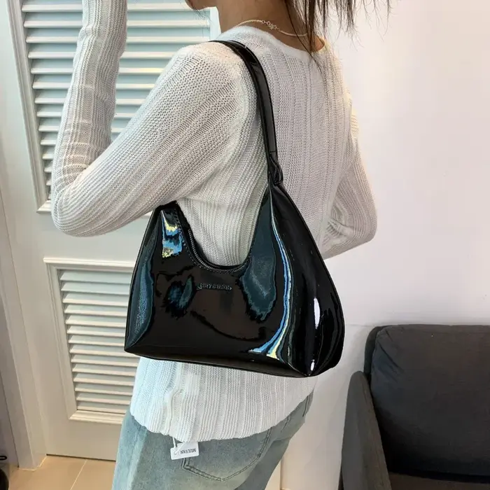 ChimDesigner-Sacs à main en cuir verni pour femmes