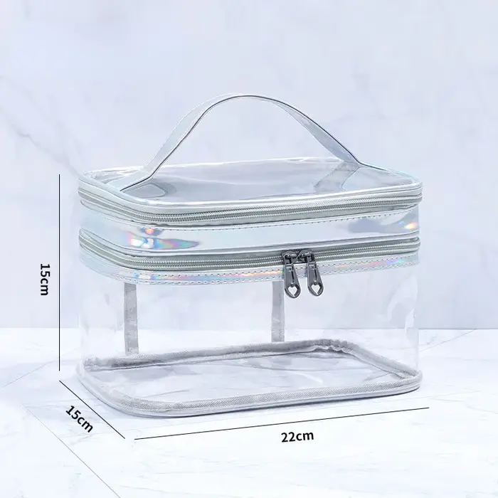 Sac à cosmétiques Transparent pour femmes, filet de célébrité, grande capacité, voyage pour filles, 