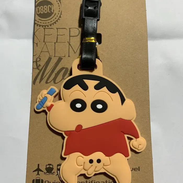 Étiquettes de bagage Anime Crayon Shin-chan, porte-adresses et noms pour valises, étiquettes de baga