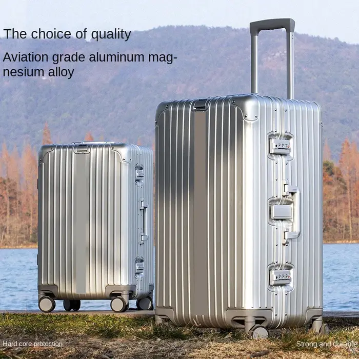 Valise de voyage épaisse tout en aluminium de grande capacité de 32 pouces