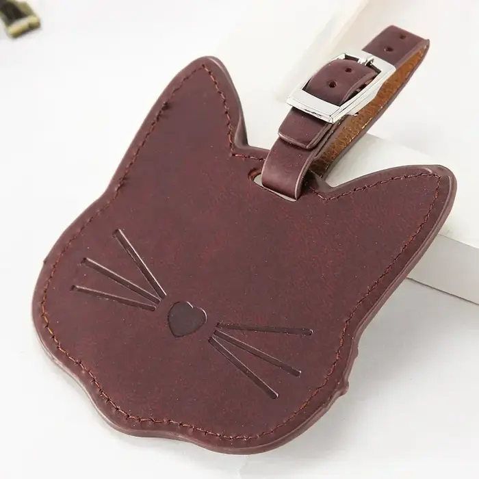 Porte-adresse d'identification de valise en cuir