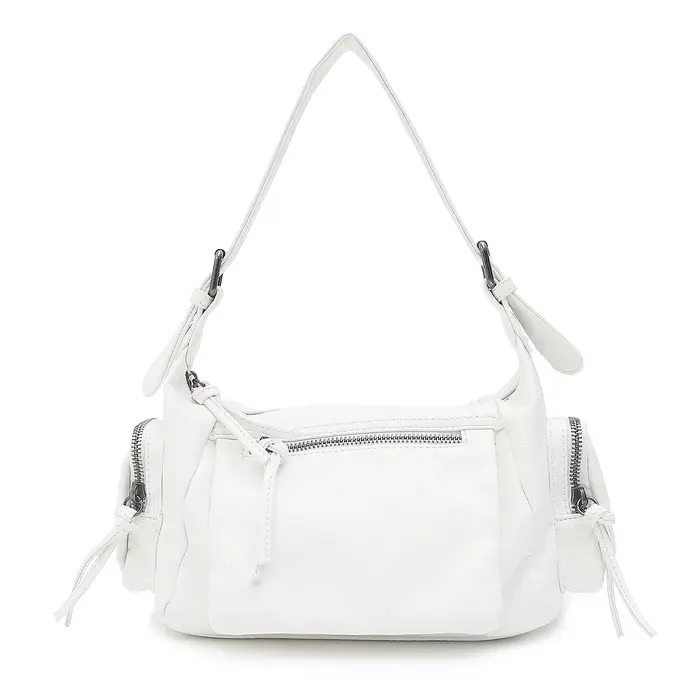 Femmes rétro Cool Preppy Street Style sac à bandoulière lavé PU cuir végétalien Vintage fonctionnel 