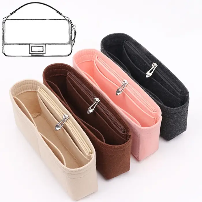Organisateur de sac à main pour femme, sac à main multi-poches en tissu feutré, insert de sac à main, doublure de sac, 8 compartiments pour le rangement et les voyages