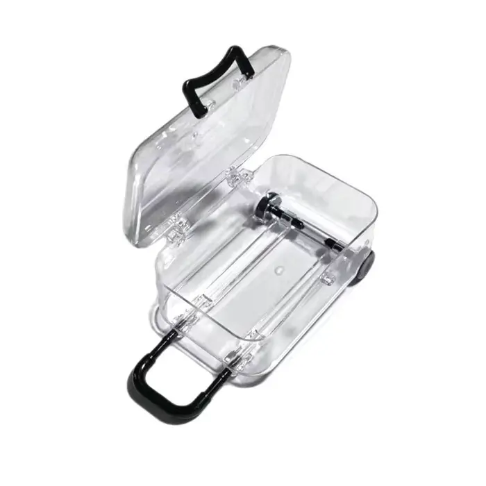 Mini boîte de rangement pour bagages, jolie valise transparente, boîte à bonbons créative pour maria
