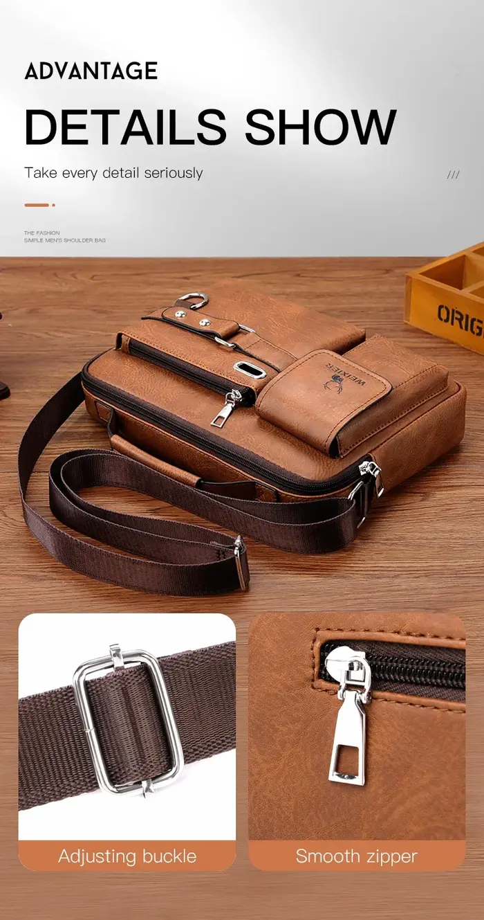 Sac à bandoulière de marque en cuir Pu pour hommes