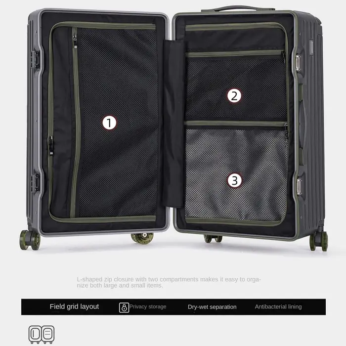 Valise de voyage extra large 30 pouces antichoc avec fermeture éclair
