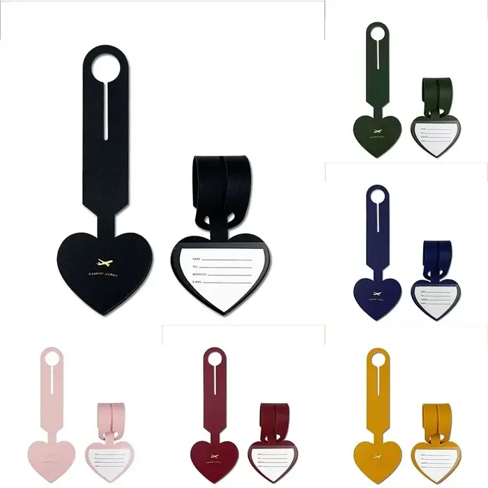 Étiquette de valise d'avion en forme d'amour