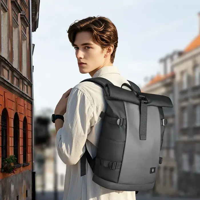 HK sac à dos étanche à roulettes pour hommes grande capacité extensible 17 pouces pochette d'ordinateur loisirs voyage sac à dos randonnée Camping sacs