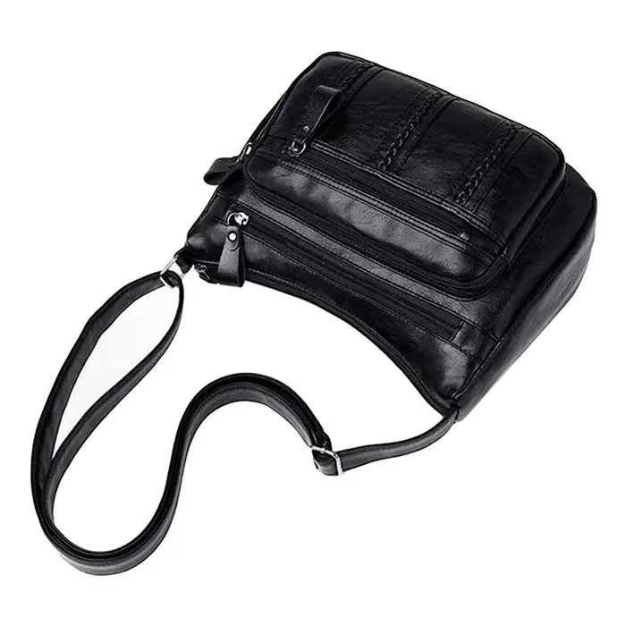 Sac à bandoulière en cuir souple multicouche pour femme, PU, mode simple, initié, sacs de la colonne