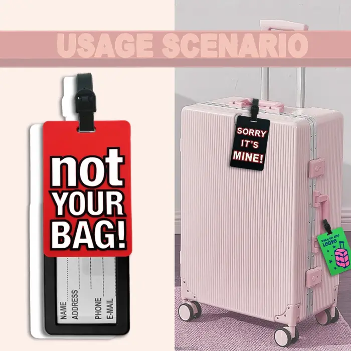Étiquette de bagage en PVC pour sac de voyage