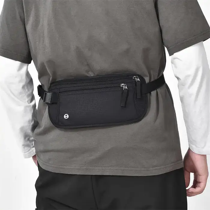 RFID bloquant étanche Sport voyage téléphone argent ceinture sac Fanny Packs hommes femmes caché portefeuille porte-passeport sac grande capacité
