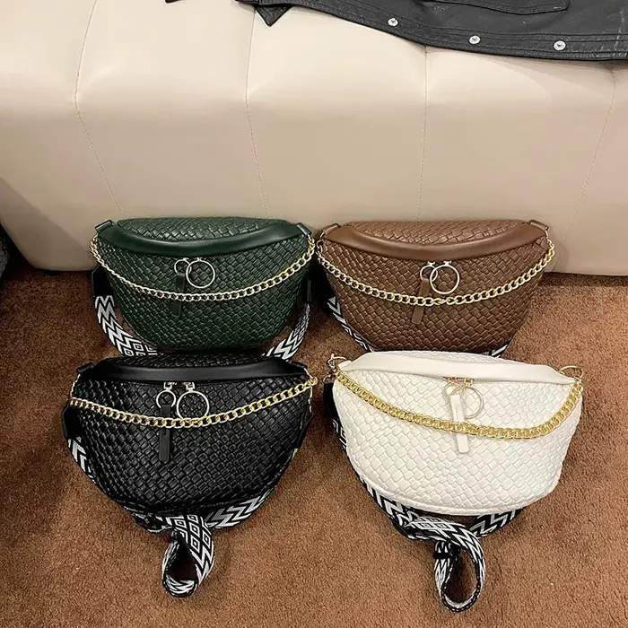 Sac banane à motif tissé pour femme