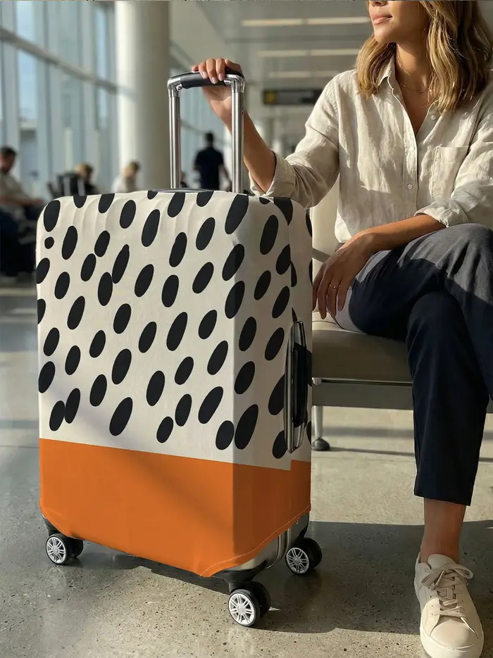 Housse de protection pour bagages contrastée de couleur orange
