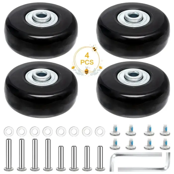 4 roues de remplacement pour valise 50x18mm, kit de réparation de roues de valise en caoutchouc, rou