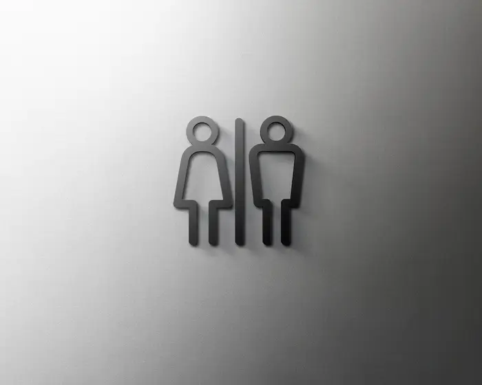 Panneaux de toilettes en acrylique, style créatif et amusant, panneaux de toilettes pour hommes et f