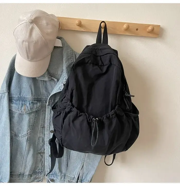 2025 sac à dos décontracté femmes grande capacité mode Junior lycée étudiant pli cartable sac en tis