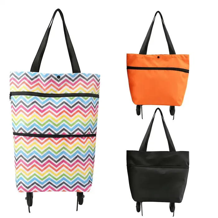Sac de courses à roulettes robuste et compact, chariot de transport portable pour le marché, les voyages, l'appartement, le camping, la voiture et la buanderie