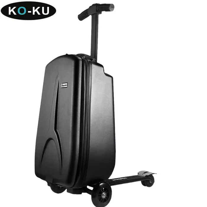 Valise trottinette pliable KO-KU pour enfants de 4 à 15 ans, grande capacité, sur roulettes, valise
