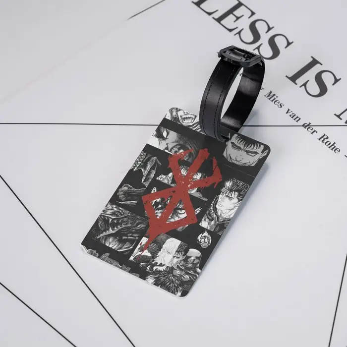 Étiquettes de bagage Guts, l'épéeur de Berserk, manga et anime japonais, accessoires de valise, étiquette d'identification pour bagages de voyage