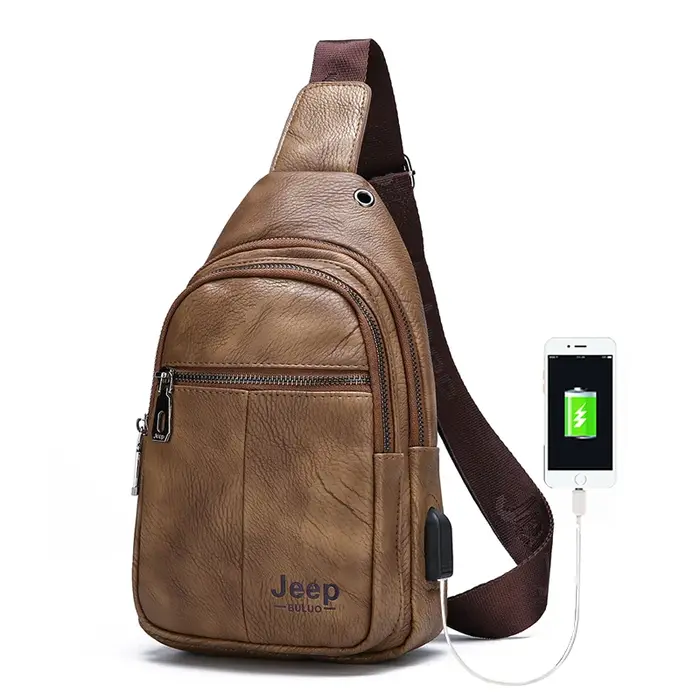 Sac de poitrine en cuir de kangourou de marque de luxe pour hommes, sac de voyage et de randonnée, sac messager pour hommes, sac de poitrine en cuir, sac à bandoulière