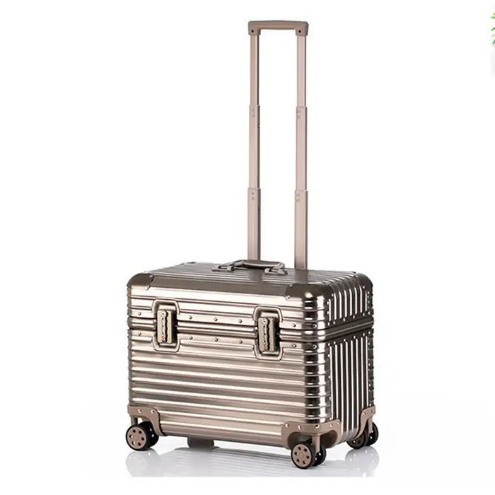 Valise cabine de voyage petite bagage en métal 100% aluminium valises à roulettes