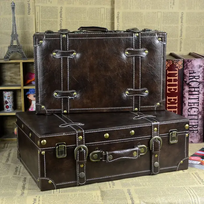 Valise Rétro en Cuir de Haute Qualité