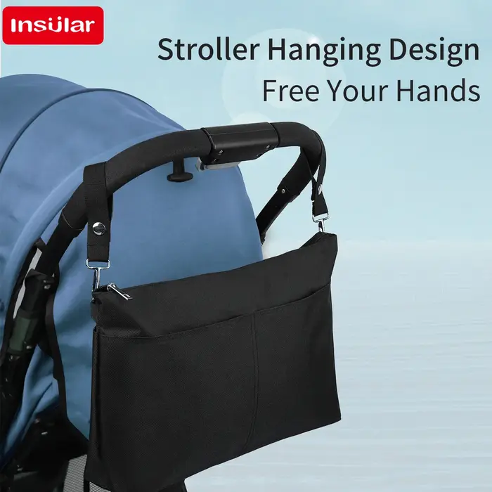 Nouveau Sac à bandoulière noir pour poussette