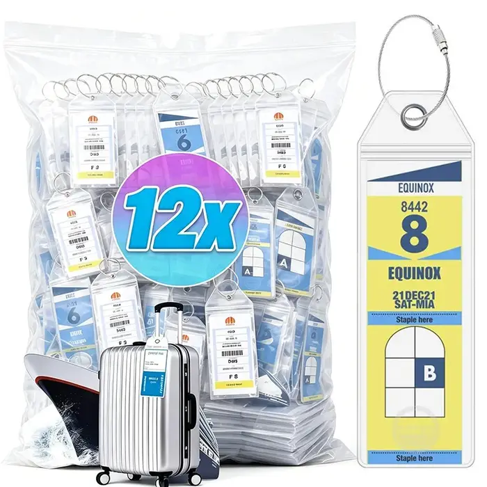 Porte-étiquette de bagage en PVC épais