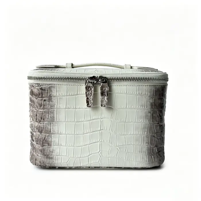 Série Himalaya, sac cosmétique en cuir véritable à motif crocodile