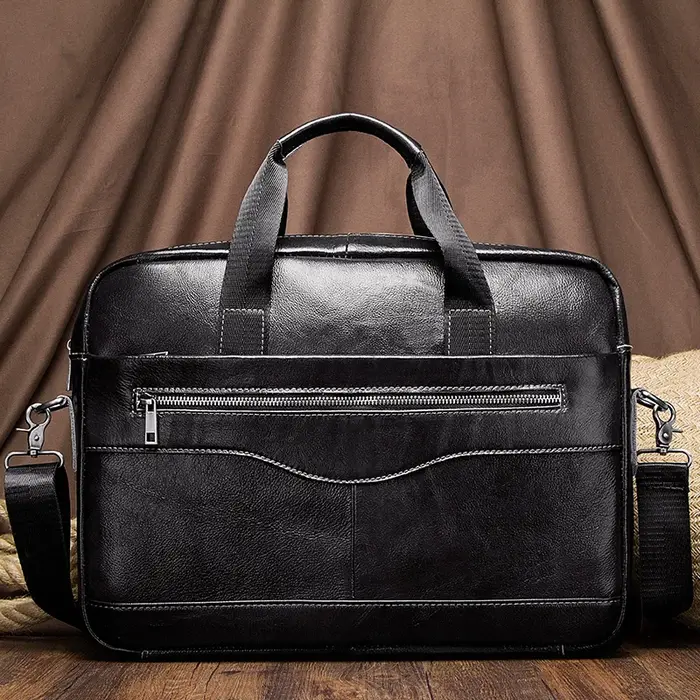 Véritable cuir hommes porte-documents Portable bureau sac à main pour pochette d'ordinateur de haute qualité affaires messager sacs à bandoulière voyage