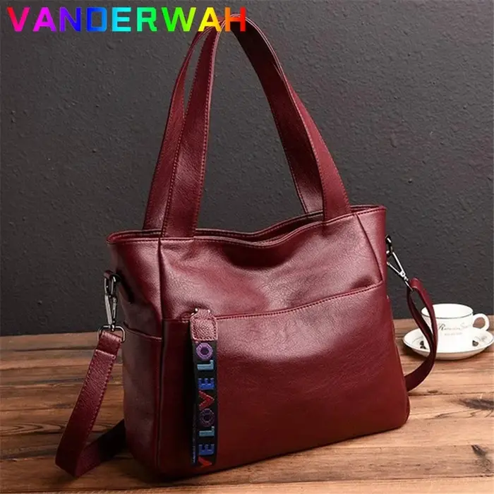 Sac fourre-tout en cuir véritable pour femme