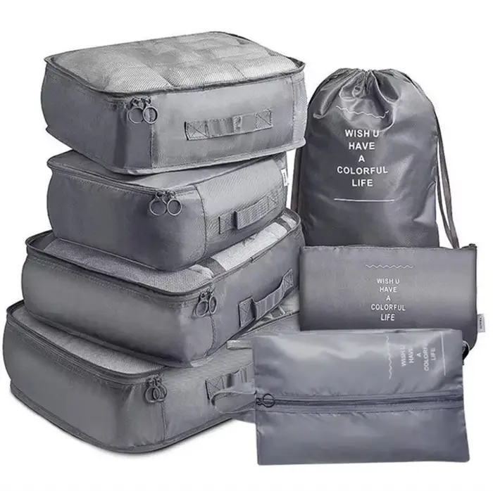 Organisateur de voyage pliant, 7 pièces, sacs de rangement, Cube de garde-robe, valise, ensemble d'e