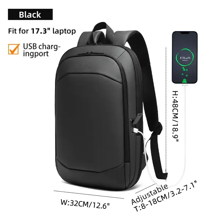 Heroic Knight sac à dos de voyage pour hommes étanche 17.3 "bagage à main sac à dos pour ordinateur 
