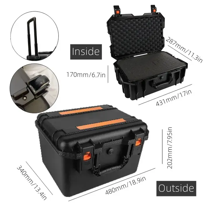 Valise à roulettes grande capacité, boîte à outils professionnelle, étanche, antichoc, boîte à outil