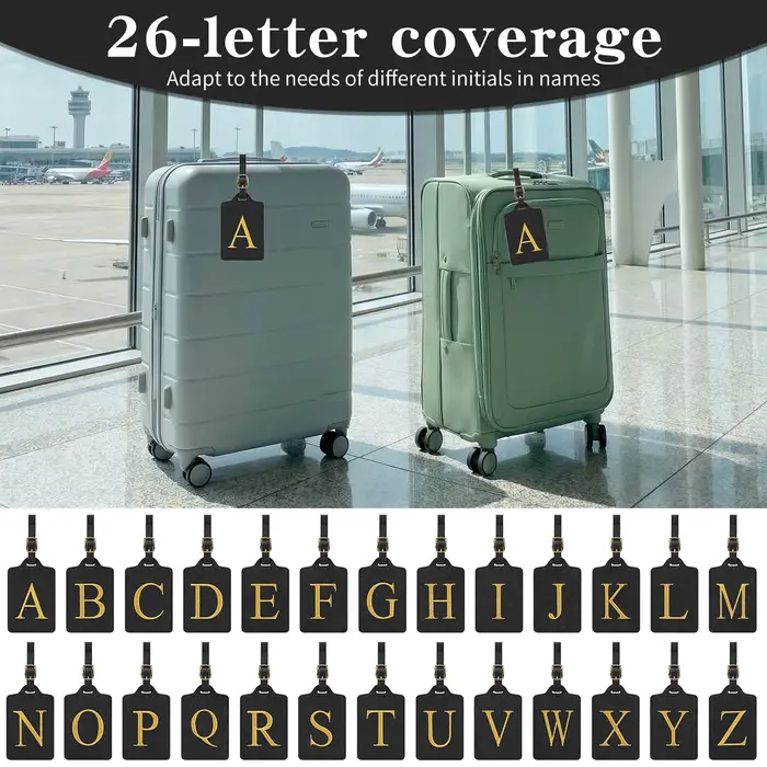 Étiquette à bagages personnalisée avec 26 lettres