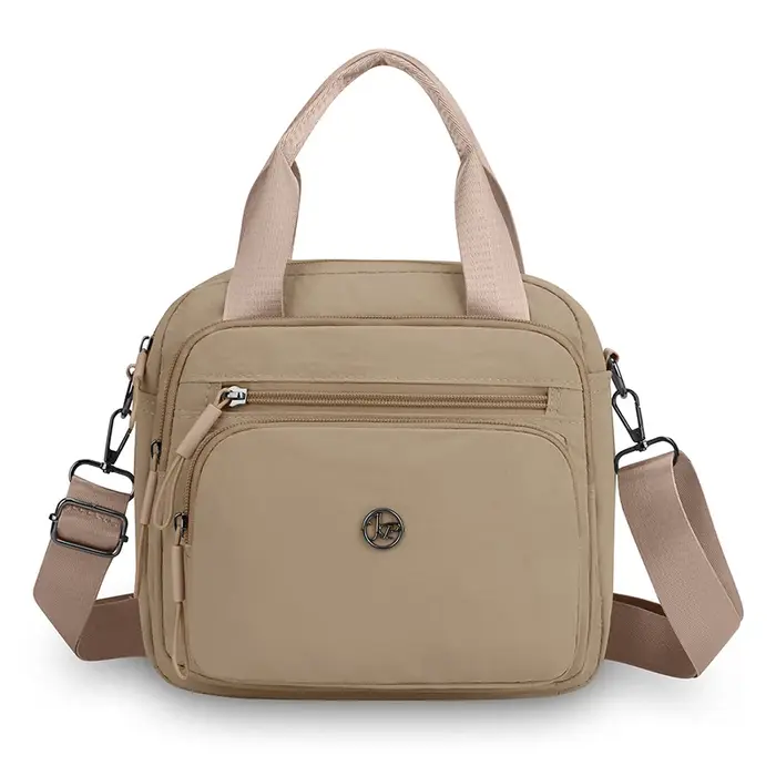 Sac à bandoulière pour femme, sac carré en nylon résistant aux plis, épaissi, multicouche, grande ca
