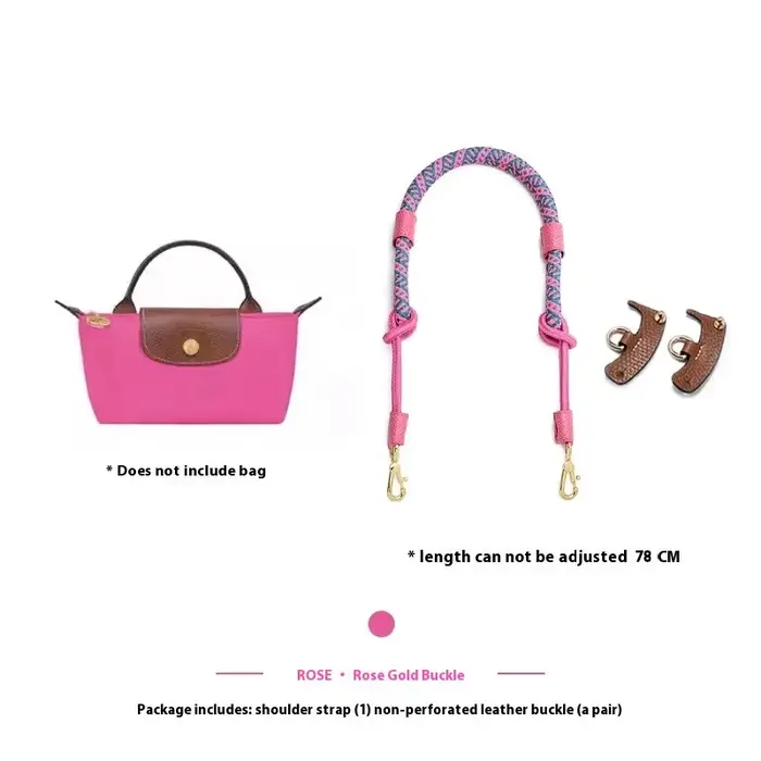 3 pièces/ensemble sangle de sac pour LONGCHAMP mini sac sangle tressée modifiée corde poinçonnage gr