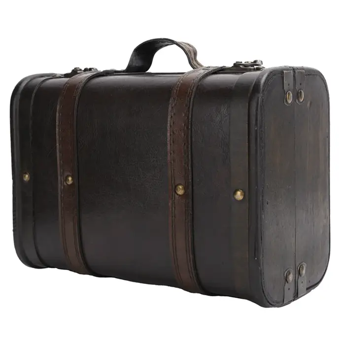 Valise de rangement en bois vintage européen