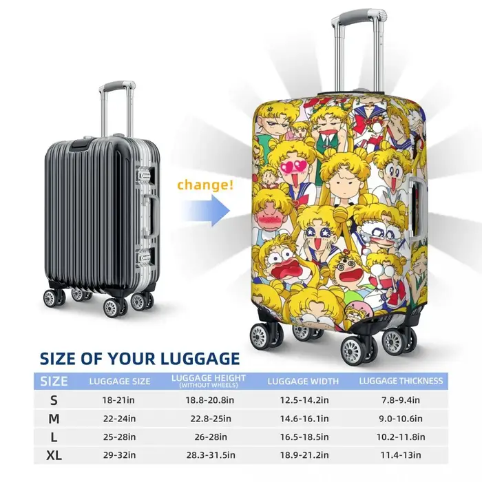 Housse de protection personnalisée pour bagages Sailors Moon Usagi Tsukino