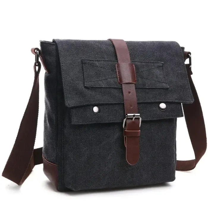 Toile hommes sacs de messager d'affaires pour hommes sac à bandoulière Vintage toile sac à bandouliè
