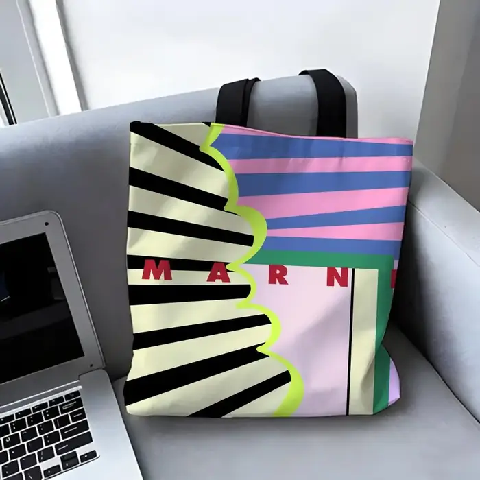 Sacs de rangement de la marque de mode M-Marni, sac fourre-tout en toile, grands sacs à main de créa
