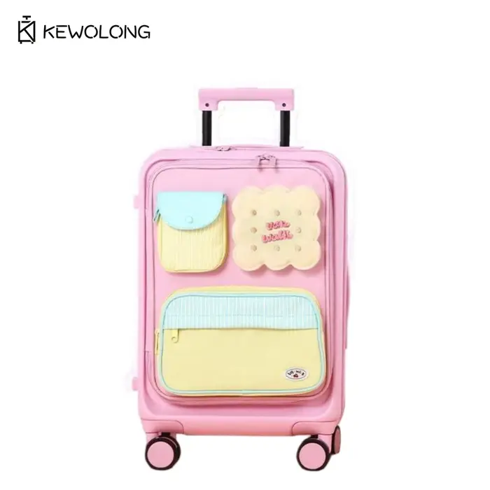 Valise à roulettes mignonne de 20 pouces à ouverture frontale