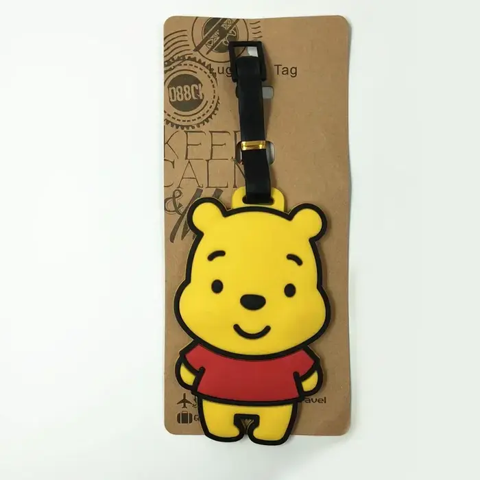 Étiquette de bagage de voyage Dsn Winnie The Pooh Eeyore, étiquette de valise en gel de silice migno